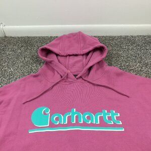 NWT 2024 Carhartt Hoodie Womens Small Loose Fit Tencel Sweatshirt Pink